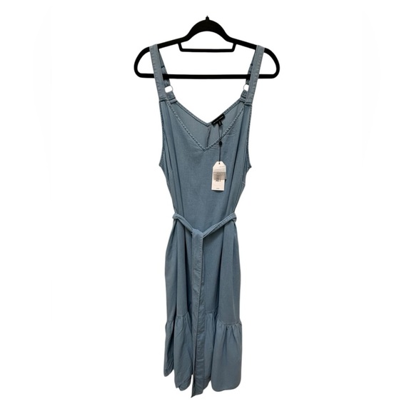 ✨ NWT Universal Standard Tencel Chambray Flutter Hem Dress - Morning Blue - Picture 5 of 17